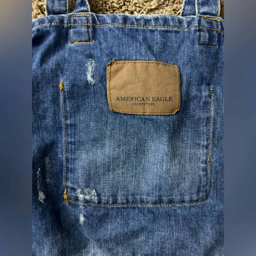 American Eagle Outfitters Distressed Denim Tote Bag – Blue Cotton Shopper